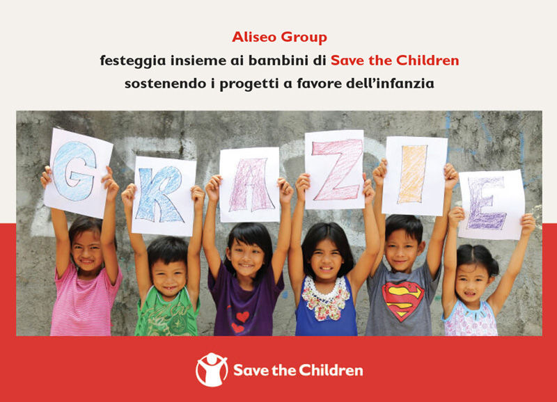 Aliseo Group festeggia insieme ai bambini di Save the Children sostenendo i progetti a favore dell'infanzia